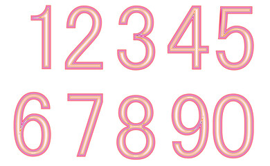 set of numbers with interesting multi-colored line effects. set of numbers with line effects in various colors that are attractive for all print media designs