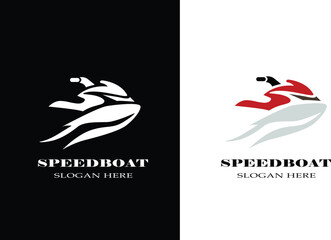 vector Illustration Silhouette of speed boat logo