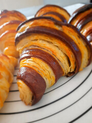 Delicious fresh baked home made croissants.