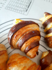 Delicious fresh baked home made croissants.