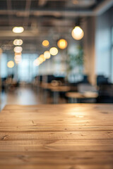 Fototapeta premium An office desk top with blurred background of office. Good for background 