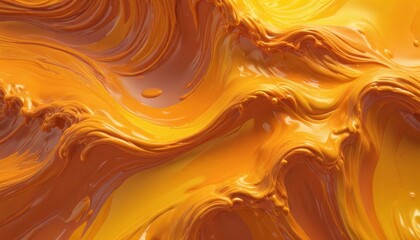Orange Yellow  wave 3D paint background 