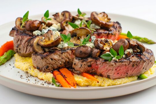 Delicious Carpetbagger Steaks with Red Wine and Herb Dressing