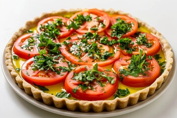Glistening Tomato Tart with Olive Oil and Herbs