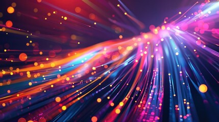 Obraz premium Light lines, fiber optics, speed lines, futuristic background. data transmission , high speed internet s