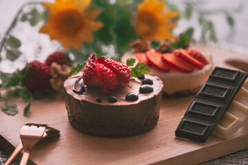 チョコレートムースのアップ