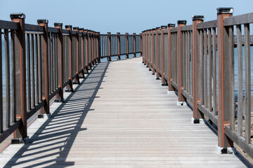 View of the footbridge on the sea