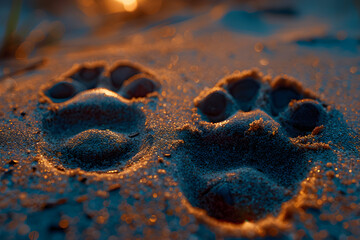 water drops on the sand