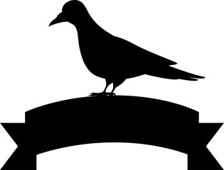 vector black and white female dove silhouette image