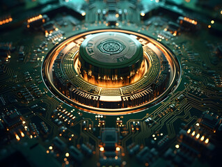 computer circuit board created with generative ai