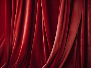 red velvet curtain background created with generative ai