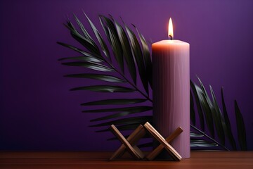 Realistic purple candles illustration

