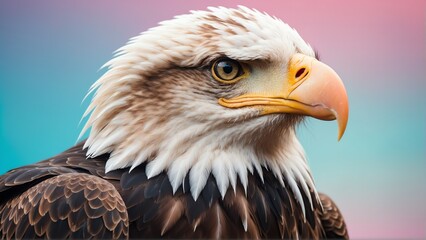 Obraz premium eagle on bright pastel color background from Generative AI