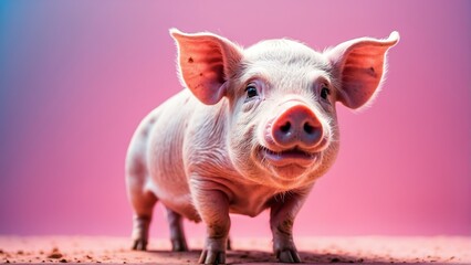 pig on bright pastel color background from Generative AI