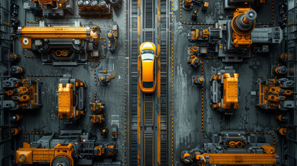 car production line in an assembly line,generative ai