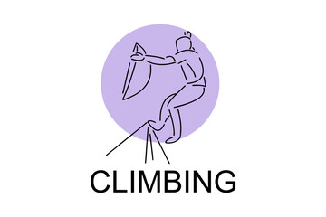 Sport Climbing sport vector line icon. practice climbing. sport pictogram, vector illustration.