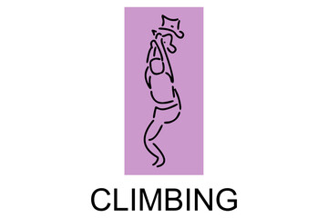 Sport Climbing sport vector line icon. practice climbing. sport pictogram, vector illustration.