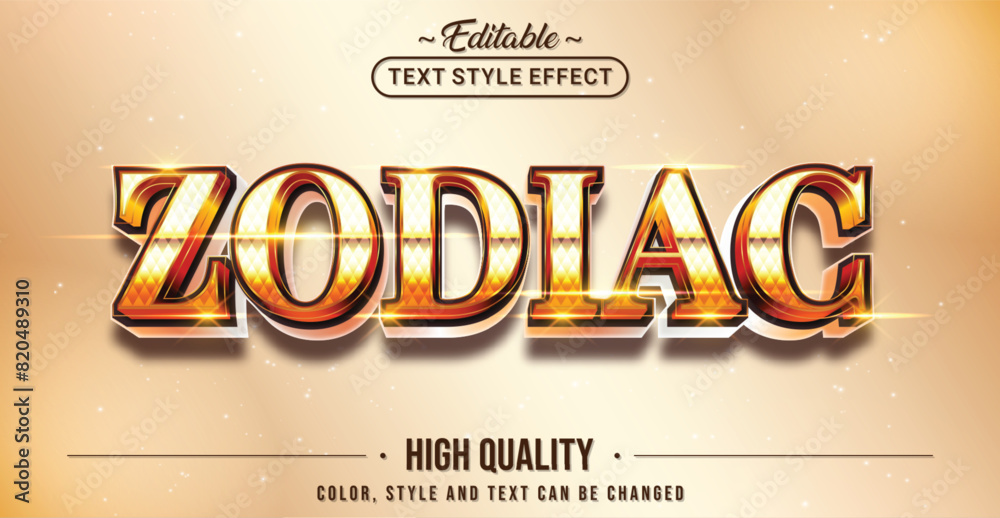 Aufkleber Editable text style effect - Zodiac text style theme.