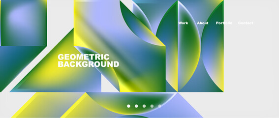 Fototapeta premium Abstract geometric shapes web design page. Vector Illustration For Wallpaper, Banner, Background, Card, Book Illustration, landing page