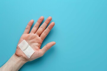 Naklejka premium hand with medical plaster