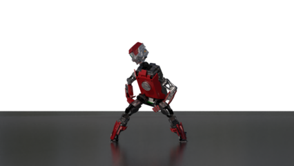 robot dancing transparent background for push on background	3D PNG photo