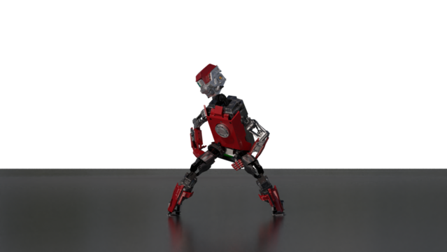 robot dancing transparent background for push on background	3D PNG photo