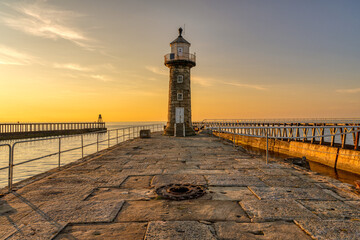 Golden Hour at the East Pier and Whitby East Harbour Lighthouse