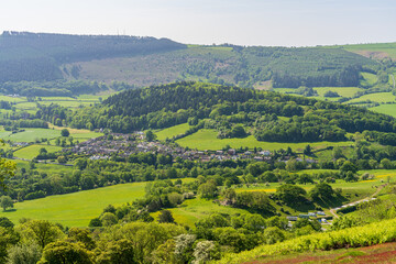 Denbighshire landscape near Castell Dinas Bran, Wales, UK