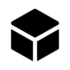 3d cube glyph icon