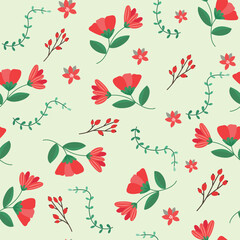 Obraz premium Seamless flower pattern design vector. Floral print for fabric.