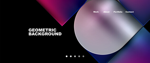 Bright colorful squares with round elements minimal geometric background. Vector Illustration For Wallpaper, Banner, Background, Card, Book Illustration, landing page