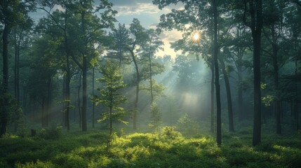 Obraz premium Background Magnificent nature landscape in forest