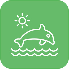 Fototapeta premium Dolphin vector icon. Can be used for Beach Resort iconset.