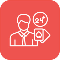Gambling Age vector icon. Can be used for Casino iconset.