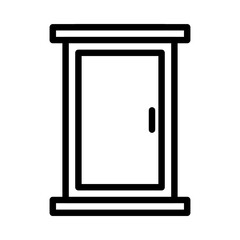Door icon or logo illustration outline black style