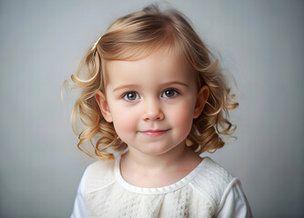 portrait of a little child with a plain background