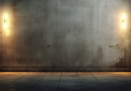 Concrete wall with warm lighting creating an inviting atmosphere