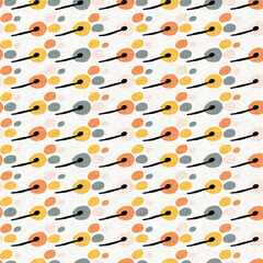 Midcentury modern floral endless pattern. Organic summer gender neutral 70s matisse wallpaper. 