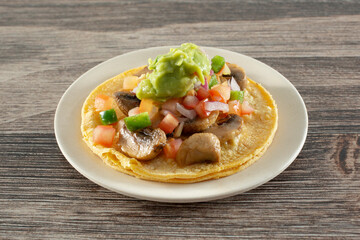 A view of a mushroom taco.