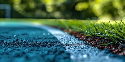 Detailed description of sports field materials including grass clay and copper oxide. Concept Sports Field Materials, grass (natural or artificial), clay (for tennis courts)