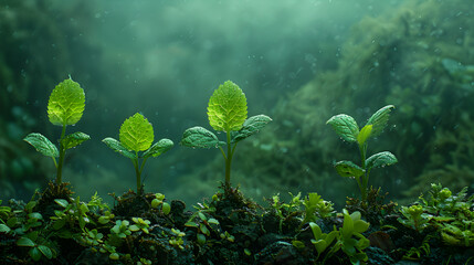 green leaves in the forest