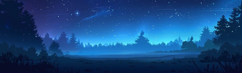 Naklejka premium village view background at night with 2d style, Ai Generated Images