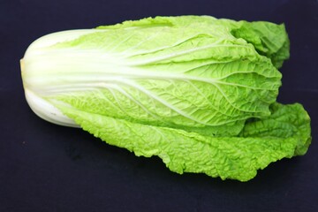 Fresh white cabbage or (Brassica pekinensis L) This vegetable is also known as Chinese cabbage and Napa cabbage.
With a close look.
