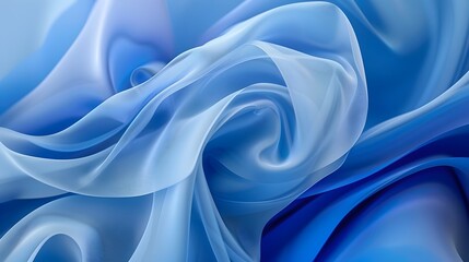 Obraz premium Captivating Satin and Silk Curves in Serene Blue Shades