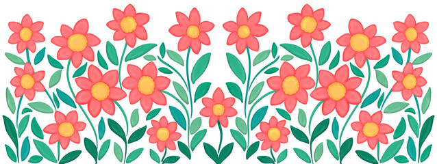 red flowers border