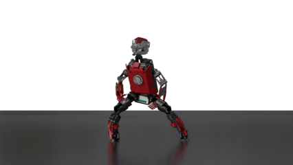 robot dancing transparent background for push on background	3D PNG photo