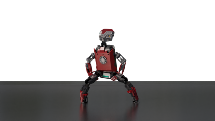 robot dancing transparent background for push on background	3D PNG photo