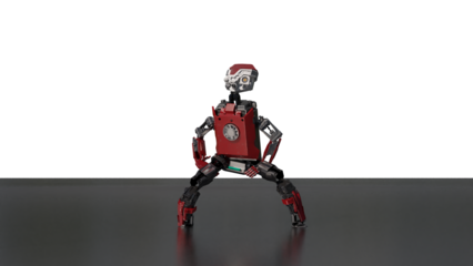 robot dancing transparent background for push on background	3D PNG photo