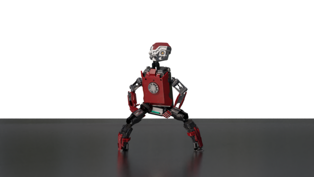 robot dancing transparent background for push on background	3D PNG photo