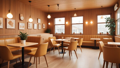 Background delicious coffee shop cafe modern wood vintage interior concept 4
